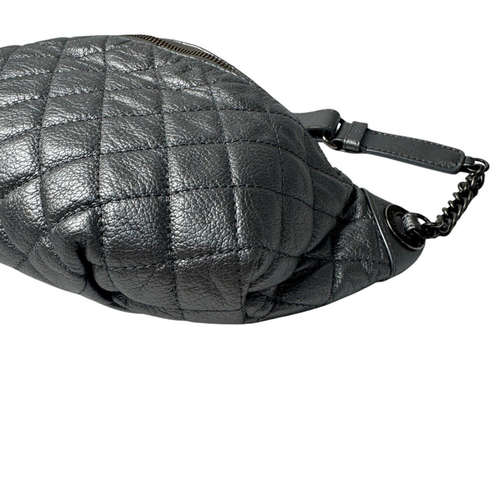シャネル CHANEL ウエストバッグ ボディバッグ シルバー レザー 19番台 A94102 レディース