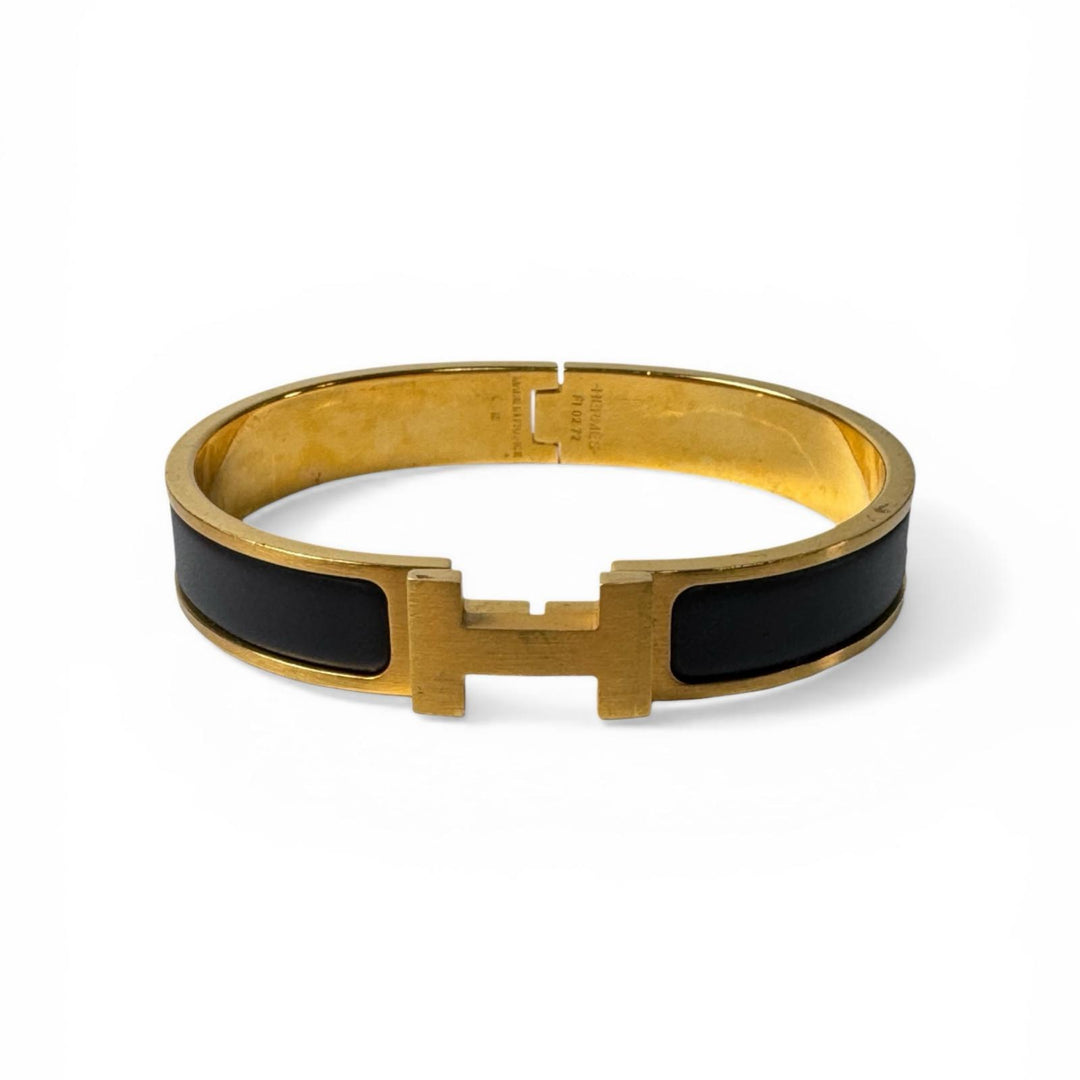エルメス HERMES クリックHH ブレスレットTS ノワール・マット GD金具 T5 メンズ