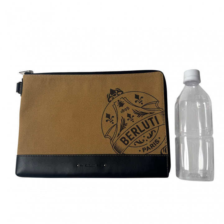 美品 ベルルッティ Berluti ニノ クラッチバッグ GM キャンバス×レザー メンズ