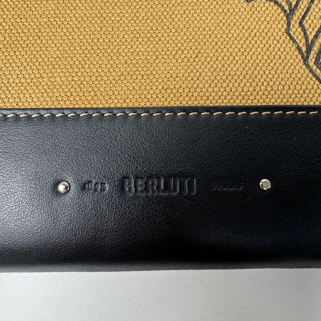美品 ベルルッティ Berluti ニノ クラッチバッグ GM キャンバス×レザー メンズ