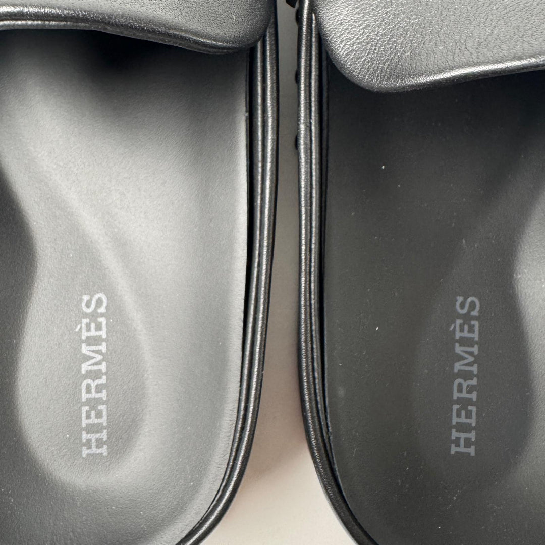 エルメス HERMES MIX ミュール サイズ36 レザー 黒 スリッポン H261143Z レディース