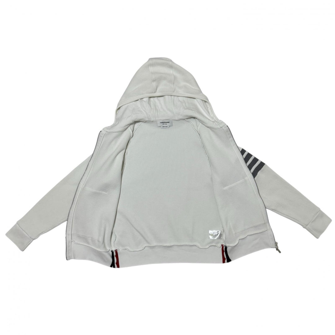 トムブラウン Thom Browne 4-BAR ジップアップパーカー ホワイト ＃1 メンズ