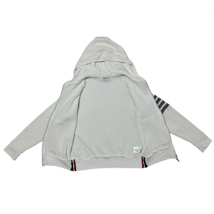 トムブラウン Thom Browne 4-BAR ジップアップパーカー ホワイト ＃1 メンズ