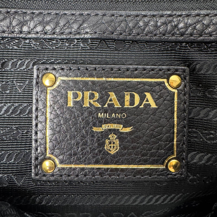 プラダ PRAD トートバッグ レザー 黒 ブラック BL0637 肩がけ レディース