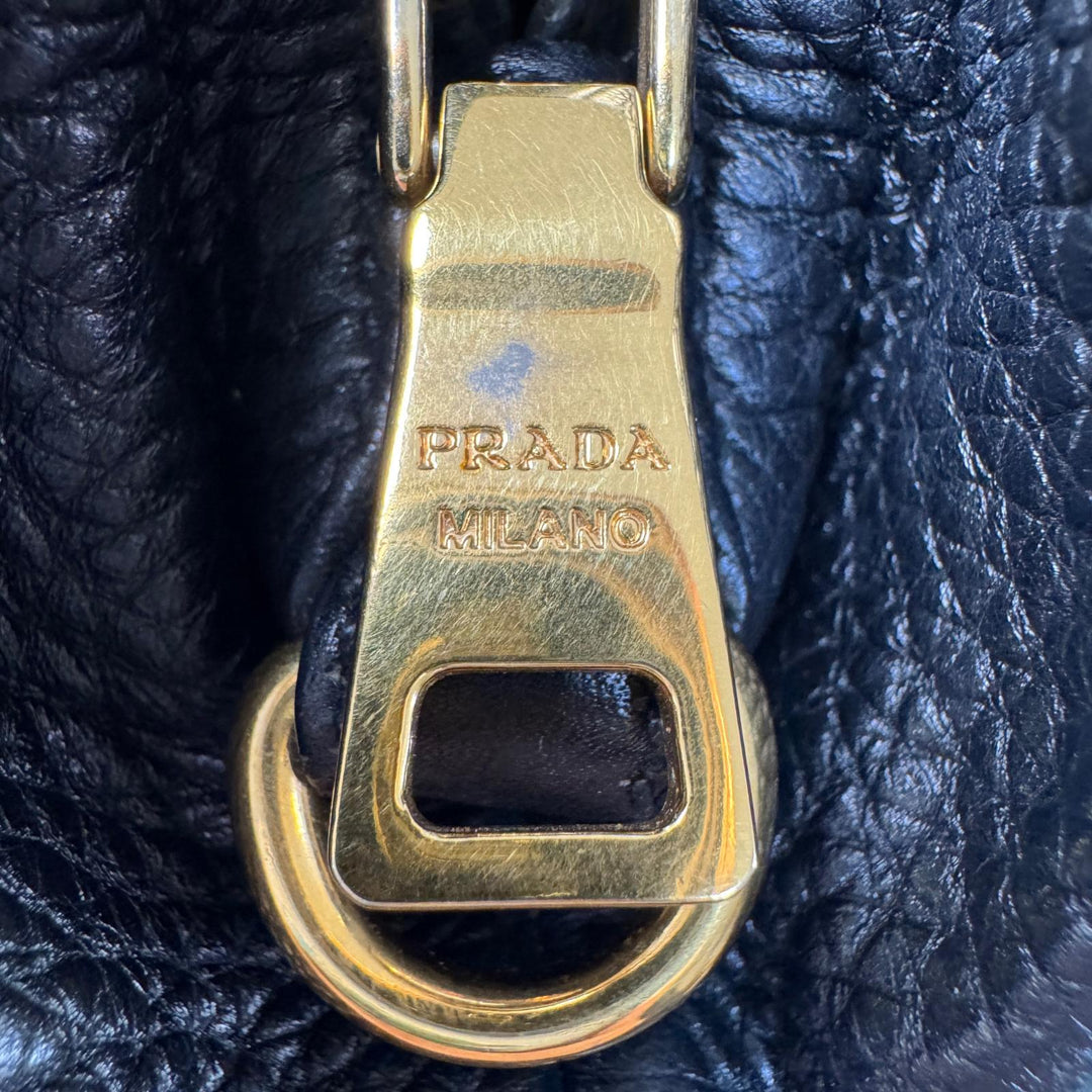 プラダ PRAD トートバッグ レザー 黒 ブラック BL0637 肩がけ レディース