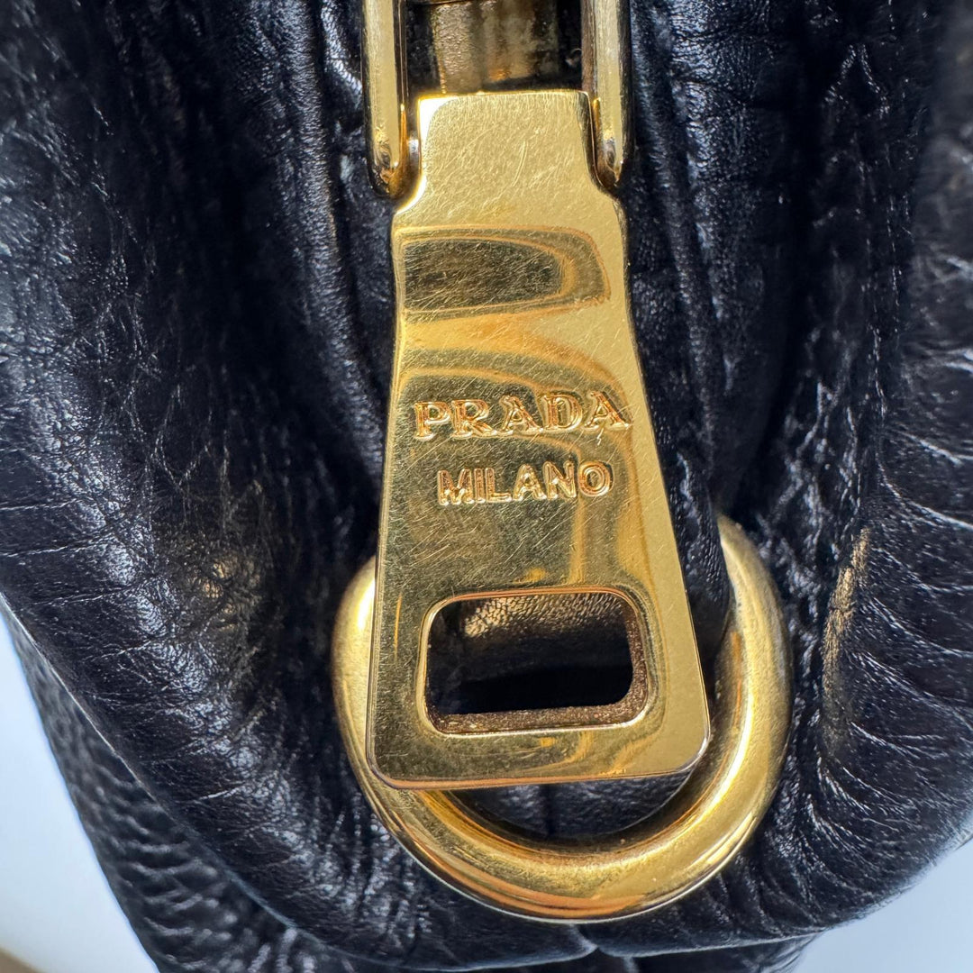 プラダ PRAD トートバッグ レザー 黒 ブラック BL0637 肩がけ レディース