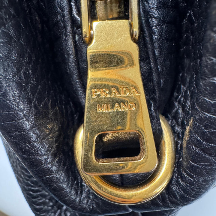 プラダ PRAD トートバッグ レザー 黒 ブラック BL0637 肩がけ レディース