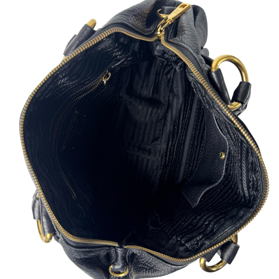 プラダ PRAD トートバッグ レザー 黒 ブラック BL0637 肩がけ レディース