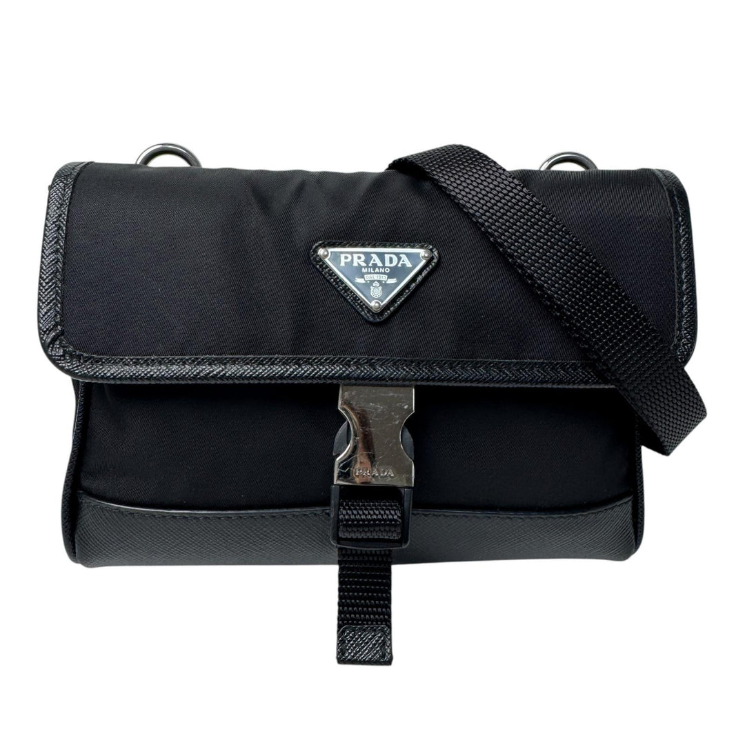 プラダ PRADA Re-Nylon サフィアーノレザー ミニ ショルダーバッグ メンズ