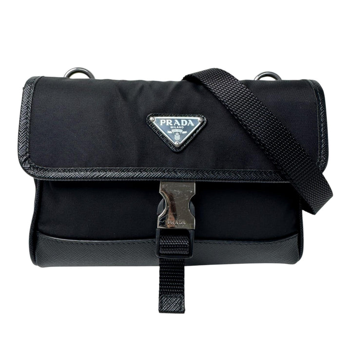 プラダ PRADA Re-Nylon サフィアーノレザー ミニ ショルダーバッグ メンズ