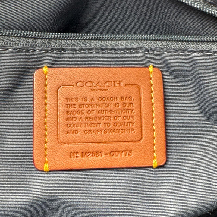 美品 コーチ COACH ローアン ラージ サッチェル バッグ・ラブド デニム CDY75 2way ショルダーバッグ ハンドバッグ 斜めがけ クロスボディ レディース