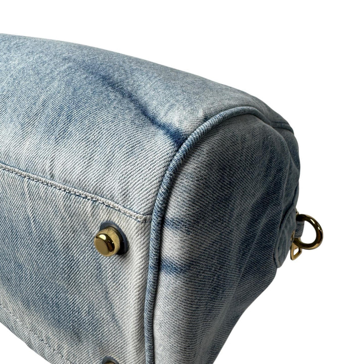 美品 コーチ COACH ローアン ラージ サッチェル バッグ・ラブド デニム CDY75 2way ショルダーバッグ ハンドバッグ 斜めがけ クロスボディ レディース