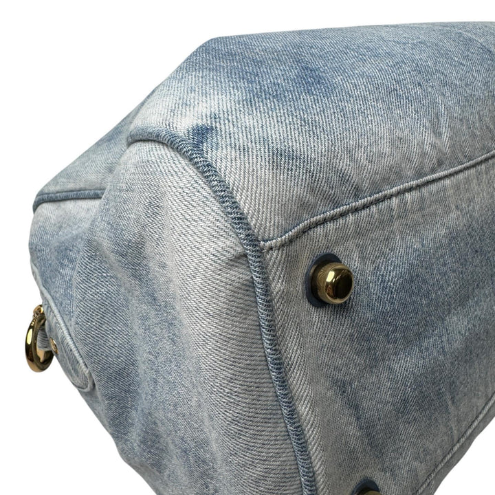 美品 コーチ COACH ローアン ラージ サッチェル バッグ・ラブド デニム CDY75 2way ショルダーバッグ ハンドバッグ 斜めがけ クロスボディ レディース