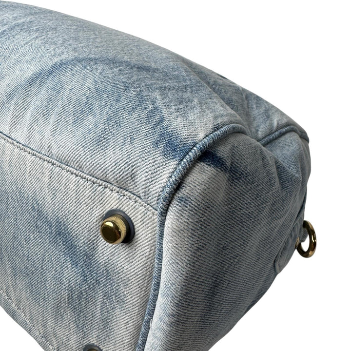 美品 コーチ COACH ローアン ラージ サッチェル バッグ・ラブド デニム CDY75 2way ショルダーバッグ ハンドバッグ 斜めがけ クロスボディ レディース