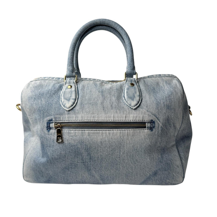 美品 コーチ COACH ローアン ラージ サッチェル バッグ・ラブド デニム CDY75 2way ショルダーバッグ ハンドバッグ 斜めがけ クロスボディ レディース