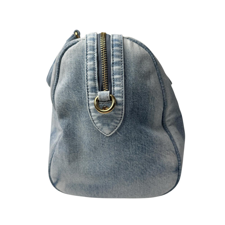 美品 コーチ COACH ローアン ラージ サッチェル バッグ・ラブド デニム CDY75 2way ショルダーバッグ ハンドバッグ 斜めがけ クロスボディ レディース
