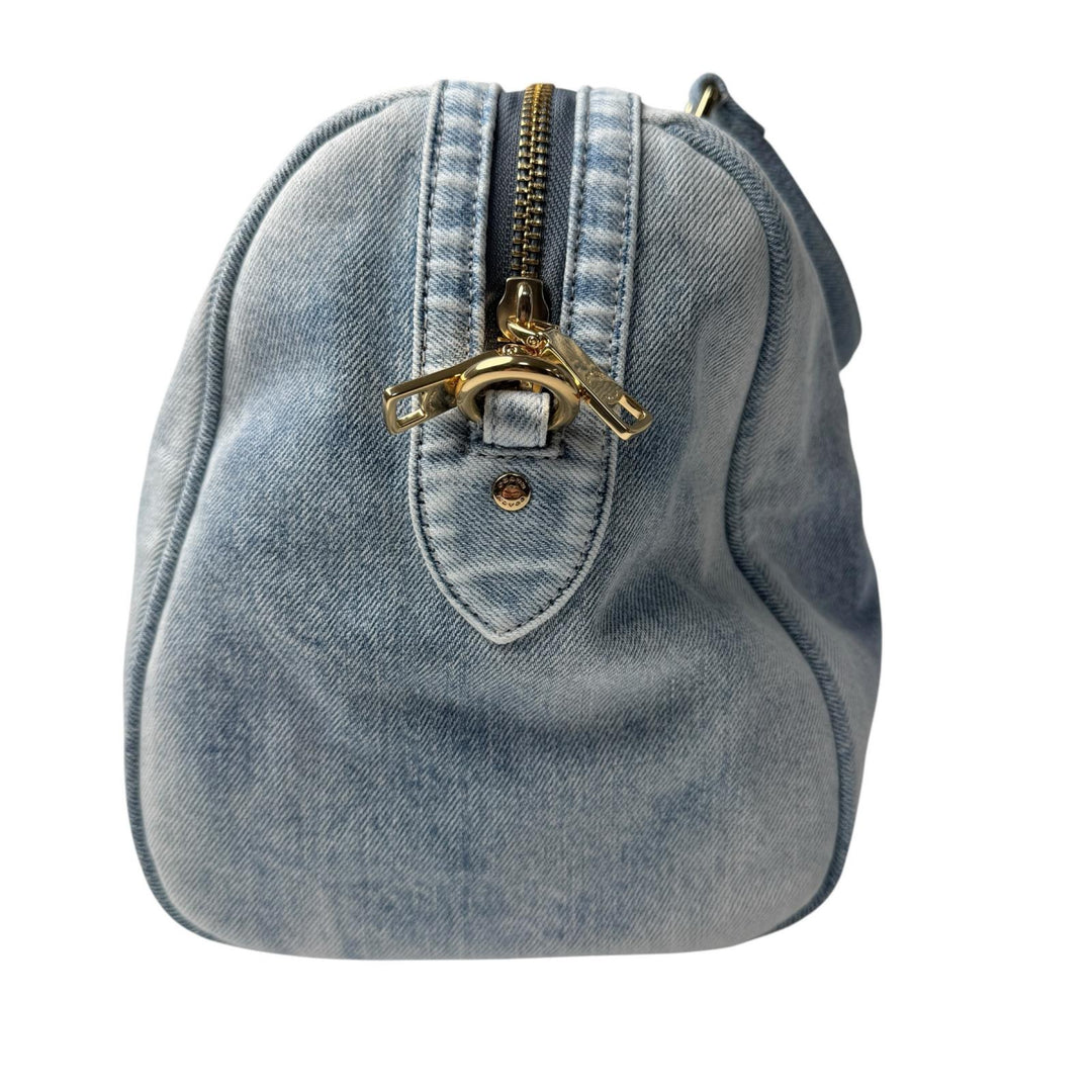 美品 コーチ COACH ローアン ラージ サッチェル バッグ・ラブド デニム CDY75 2way ショルダーバッグ ハンドバッグ 斜めがけ クロスボディ レディース