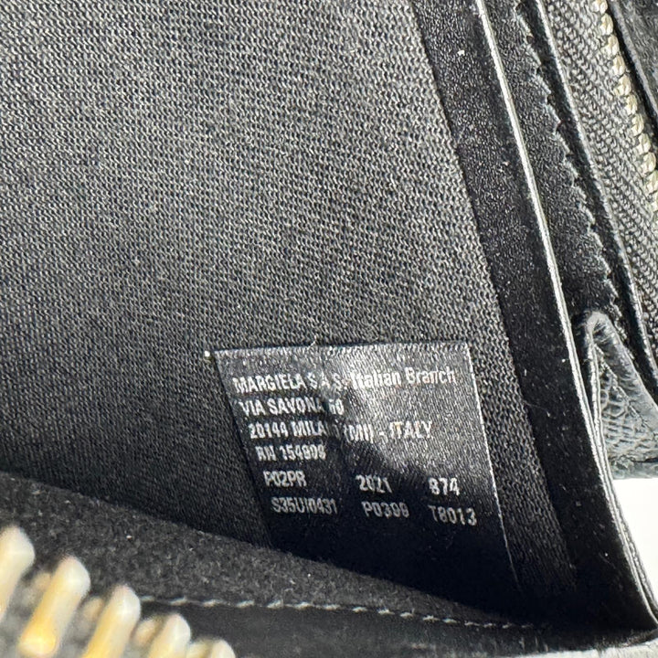 メゾンマルジェラ Maison Margiela L字ラウンドファスナー 4ステッチ レザー 長財布 ブラック S35UI0431 メンズ
