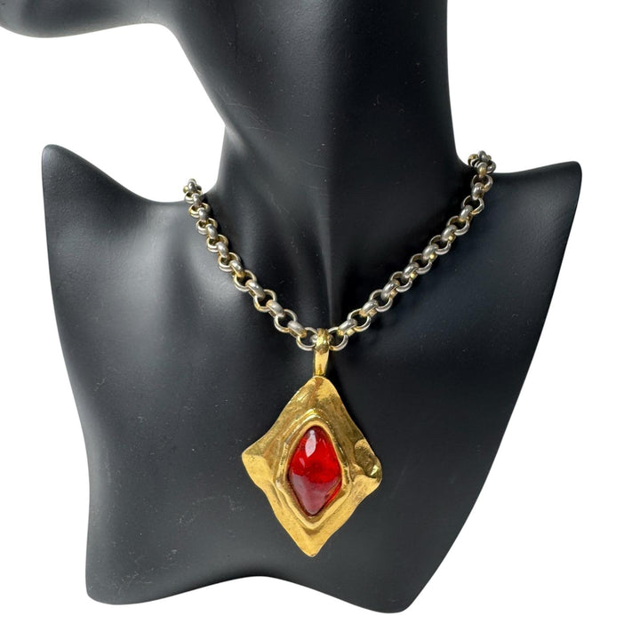 イブサンローラン Yves Saint Laurent ヴィンテージ ネックレス カラーストーン レディース