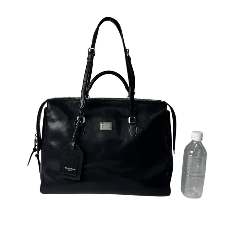 ドルチェアンドガッバーナ Dolce＆Gabbana D&G ヴィットリア カーフスキン 2way トートバッグ ブラック レディース