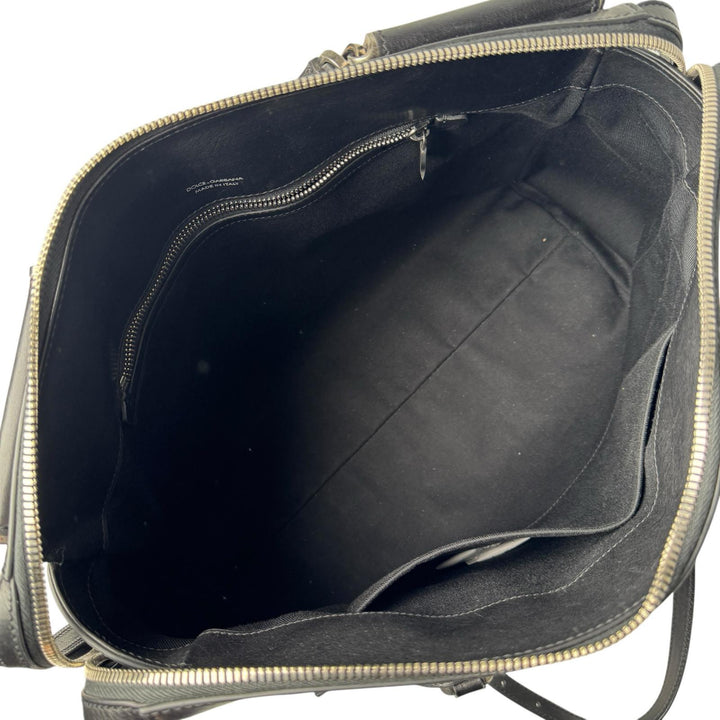 ドルチェアンドガッバーナ Dolce＆Gabbana D&G ヴィットリア カーフスキン 2way トートバッグ ブラック レディース