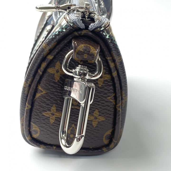 美品 ルイヴィトン LOUIS VUITTON レディース キーホルダー ミニキーポル メタリックミラー M01428
