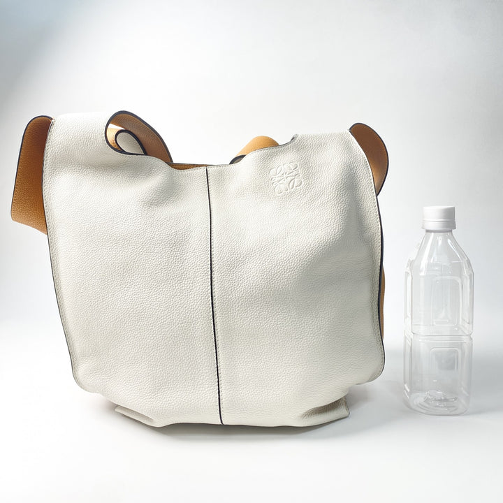 美品 ロエベ LOEWE レディース バイカラー レザー ショルダーバッグ トートバッグ 肩がけ