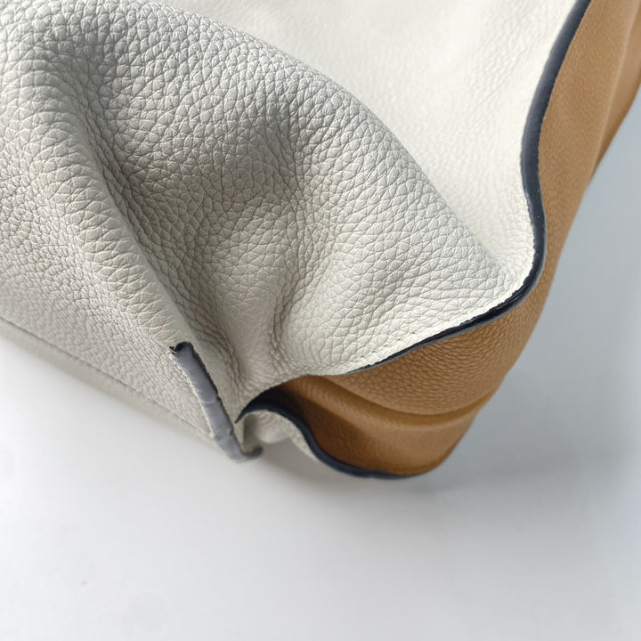 美品 ロエベ LOEWE レディース バイカラー レザー ショルダーバッグ トートバッグ 肩がけ