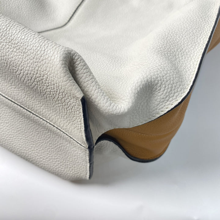 美品 ロエベ LOEWE レディース バイカラー レザー ショルダーバッグ トートバッグ 肩がけ