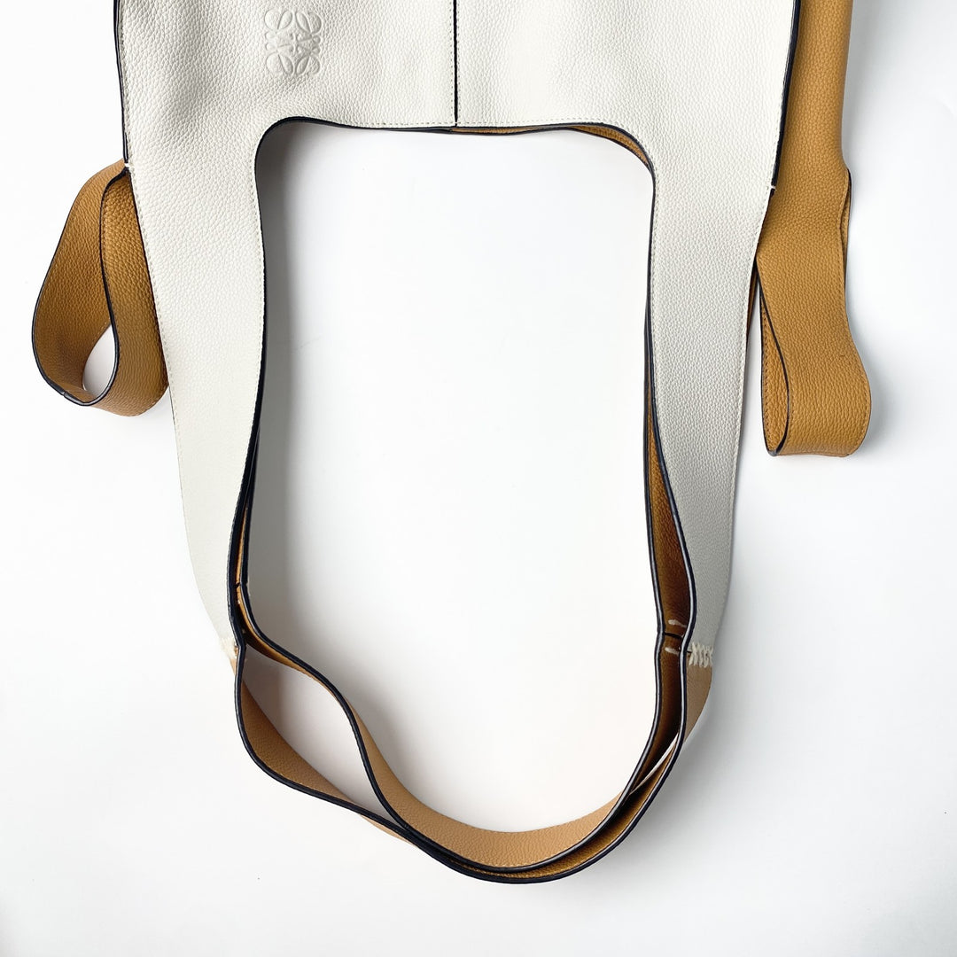 美品 ロエベ LOEWE レディース バイカラー レザー ショルダーバッグ トートバッグ 肩がけ