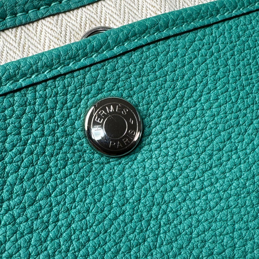 美品 エルメス HERMES ガーデンパーティ PM 36 マラカイト D刻印 ハンドバッグ レディース