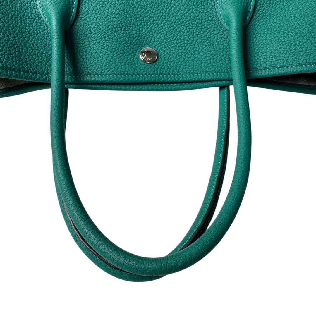 美品 エルメス HERMES ガーデンパーティ PM 36 マラカイト D刻印 ハンドバッグ レディース