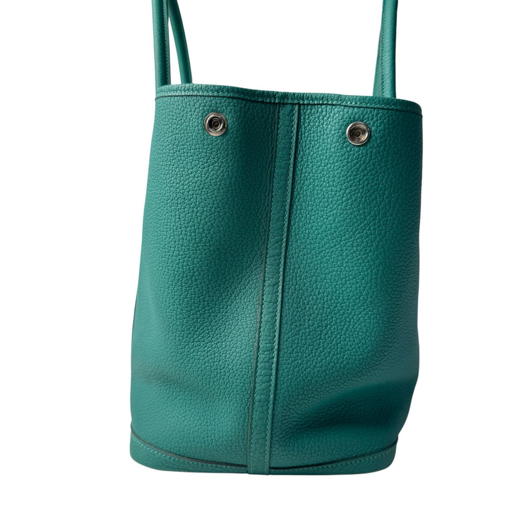 美品 エルメス HERMES ガーデンパーティ PM 36 マラカイト D刻印 ハンドバッグ レディース