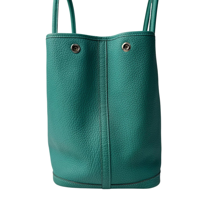 美品 エルメス HERMES ガーデンパーティ PM 36 マラカイト D刻印 ハンドバッグ レディース