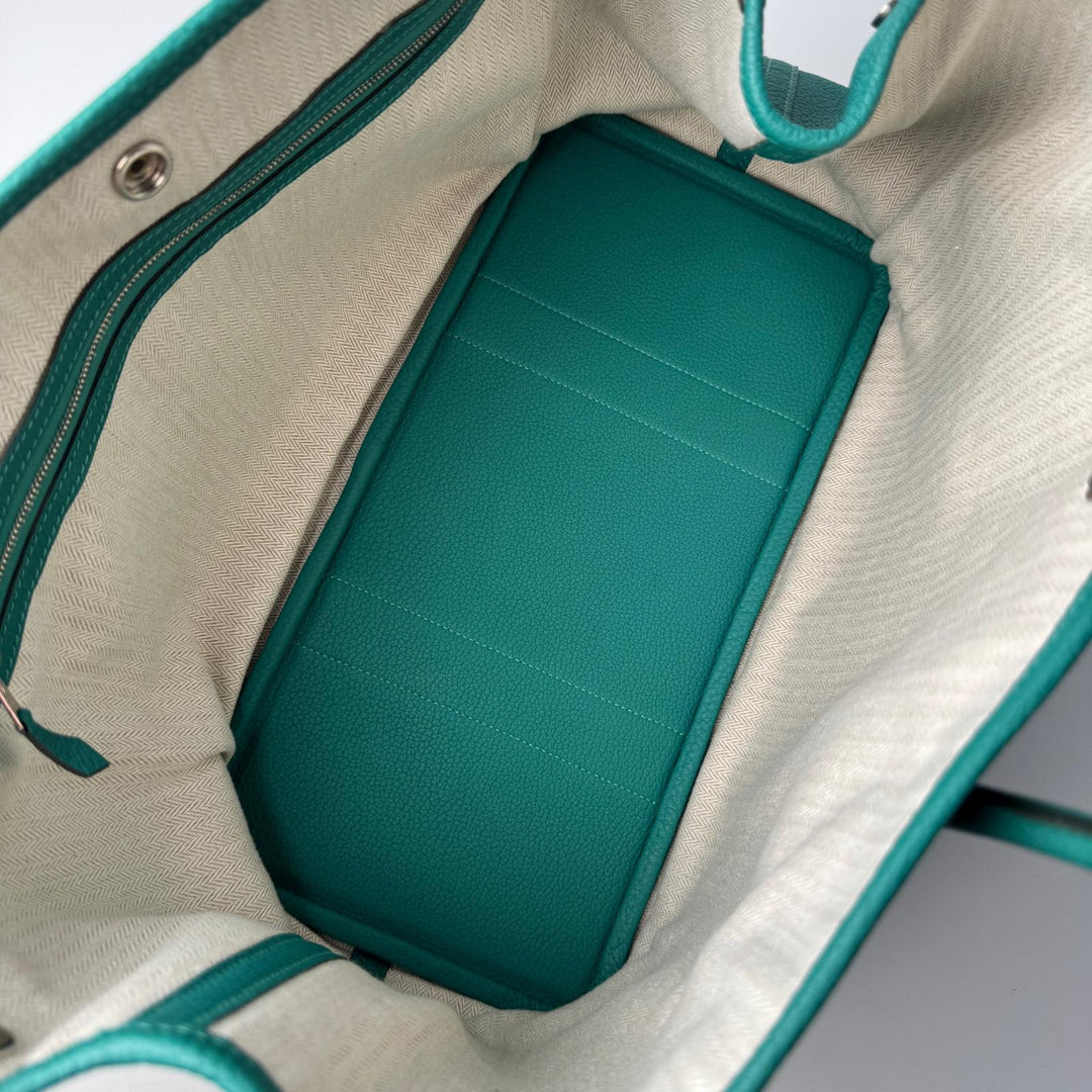 美品 エルメス HERMES ガーデンパーティ PM 36 マラカイト D刻印 ハンドバッグ レディース