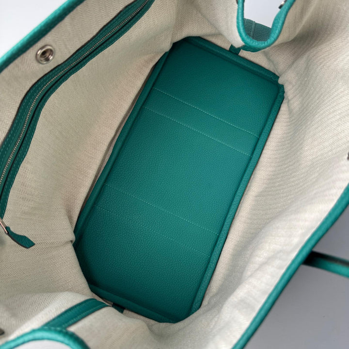 美品 エルメス HERMES ガーデンパーティ PM 36 マラカイト D刻印 ハンドバッグ レディース