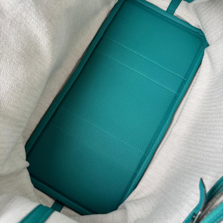 美品 エルメス HERMES ガーデンパーティ PM 36 マラカイト D刻印 ハンドバッグ レディース