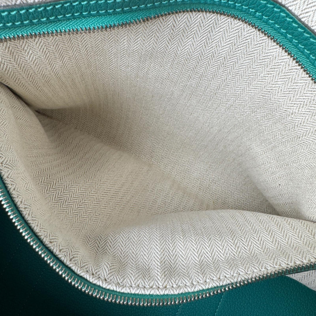 美品 エルメス HERMES ガーデンパーティ PM 36 マラカイト D刻印 ハンドバッグ レディース