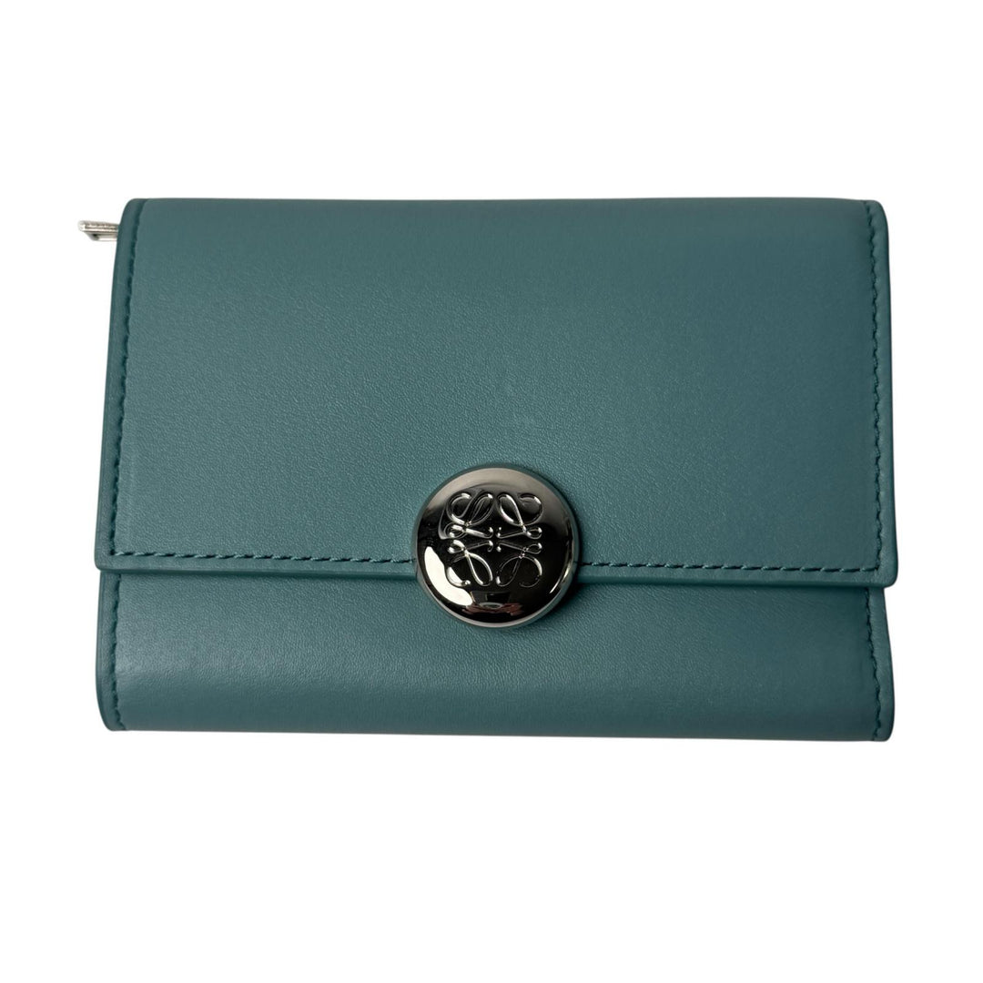 美品 ロエベ LOEWE ペブル バーティカル ウォレット CANBS33X01 二つ折り財布 レディース