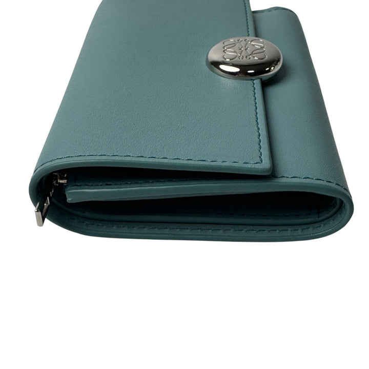 美品 ロエベ LOEWE ペブル バーティカル ウォレット CANBS33X01 二つ折り財布 レディース