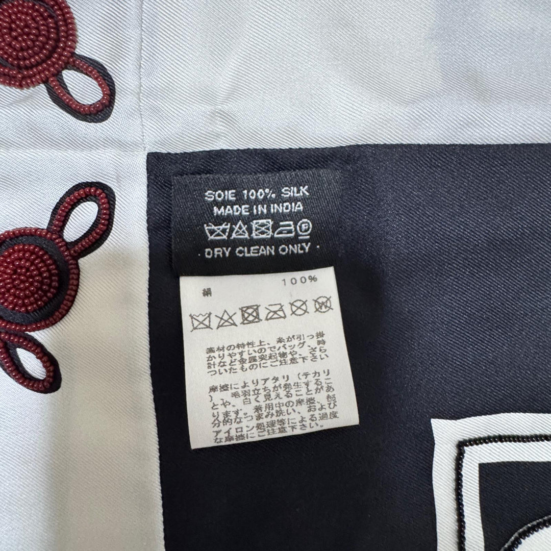 美品 エルメス HERMES ブラジル & ブランデブール ビーズ ショール ストール レディース