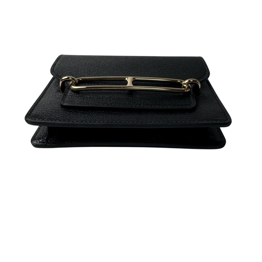 美品 エルメス HERMES ルリ スリムウォレット ブラック コインケース GD金具 U刻印 レディース