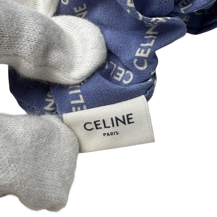 セリーヌ CELINE シュシュ ブルー シルク レディース