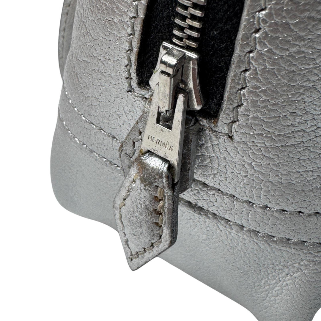 エルメス HERMES ミニ プリュム 20 オリンピック限定 ハンドバッグ シルバー H刻印 レディース
