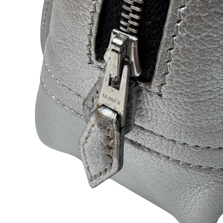 エルメス HERMES ミニ プリュム 20 オリンピック限定 ハンドバッグ シルバー H刻印 レディース