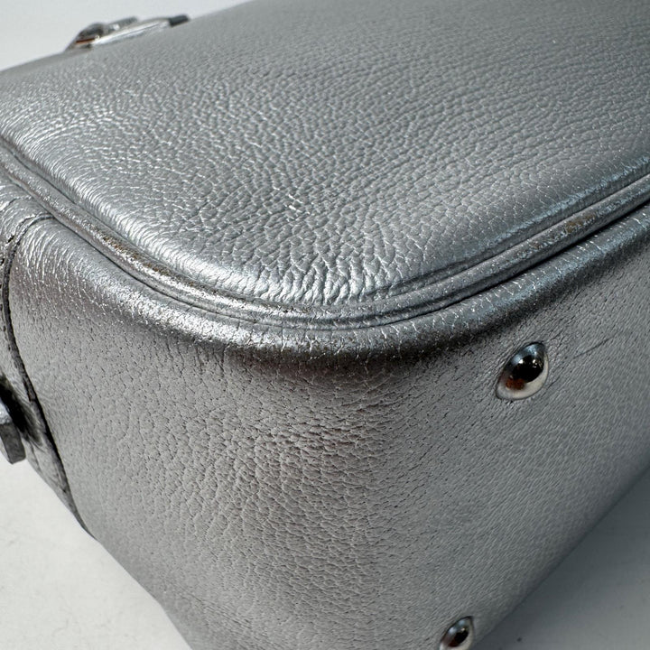 エルメス HERMES ミニ プリュム 20 オリンピック限定 ハンドバッグ シルバー H刻印 レディース
