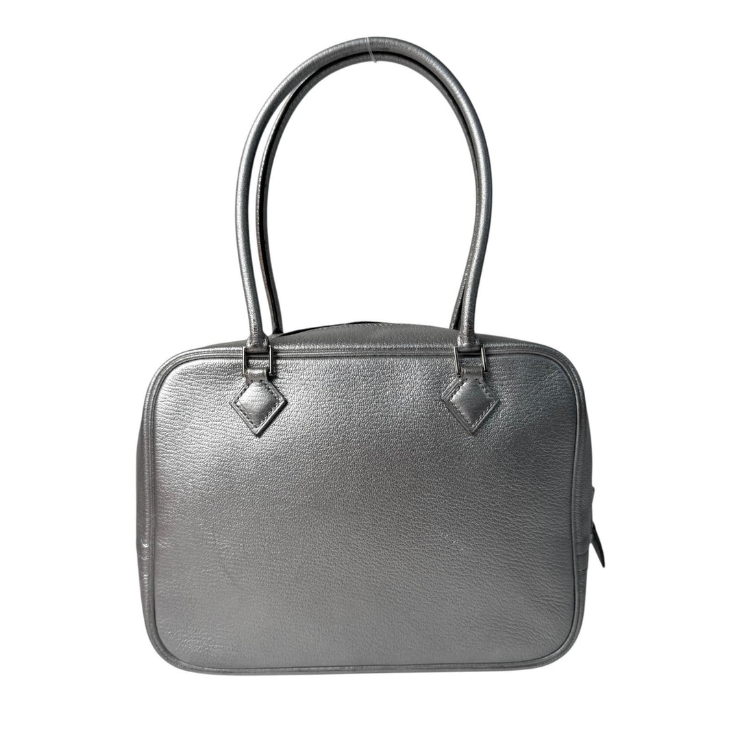 エルメス HERMES ミニ プリュム 20 オリンピック限定 ハンドバッグ シルバー H刻印 レディース