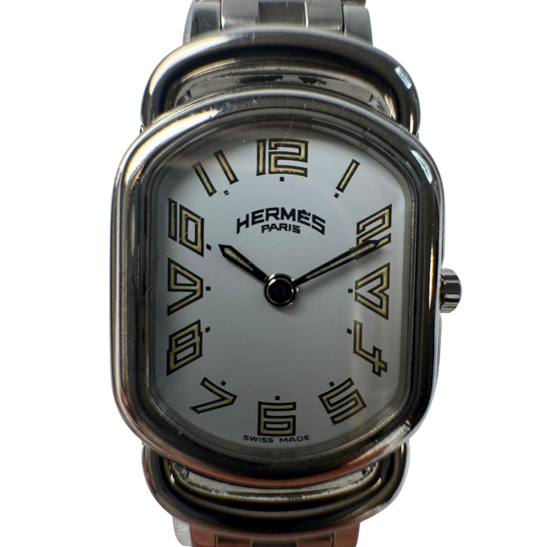 エルメス HERMES 腕時計 RA1.210 ラリー 白文字盤 SS クオーツ レディース