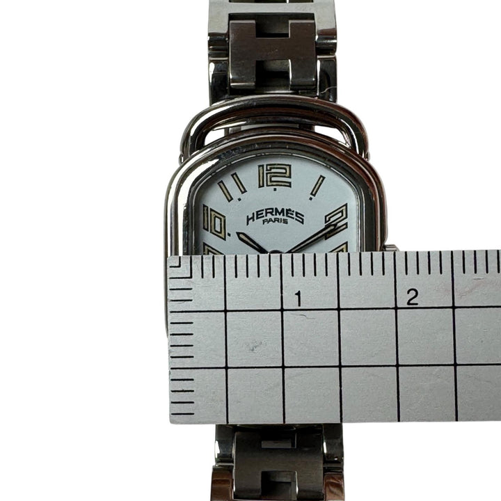 エルメス HERMES 腕時計 RA1.210 ラリー 白文字盤 SS クオーツ レディース