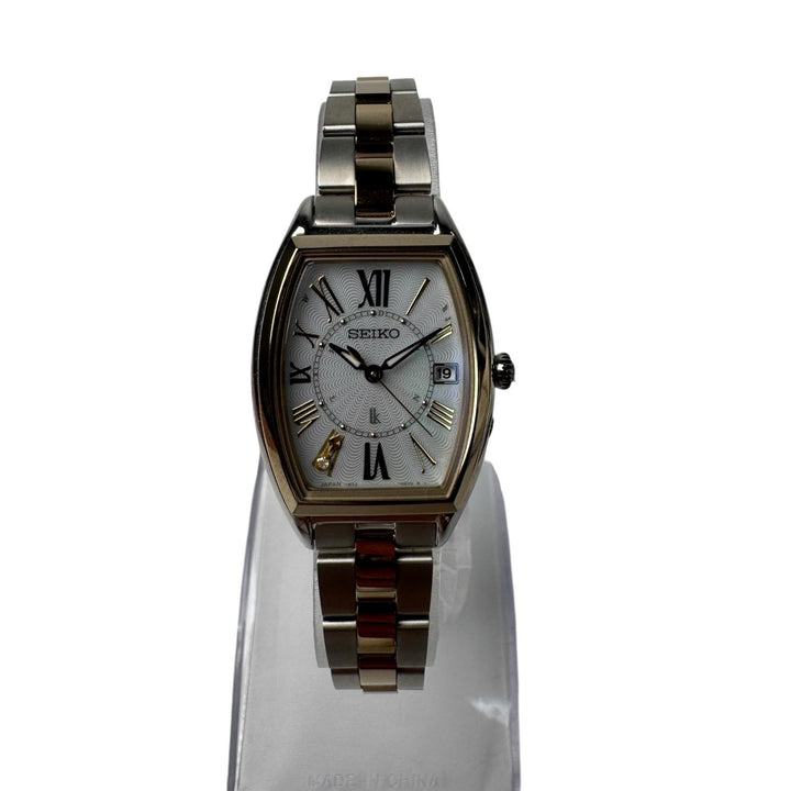 美品 セイコー SEIKO ルキア 1B32-0AJ0 シルバー文字盤 ソーラー レディース